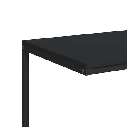 Tavolino con Ruote Nero 55x35x70 cm in Legno Multistrato | homemem39