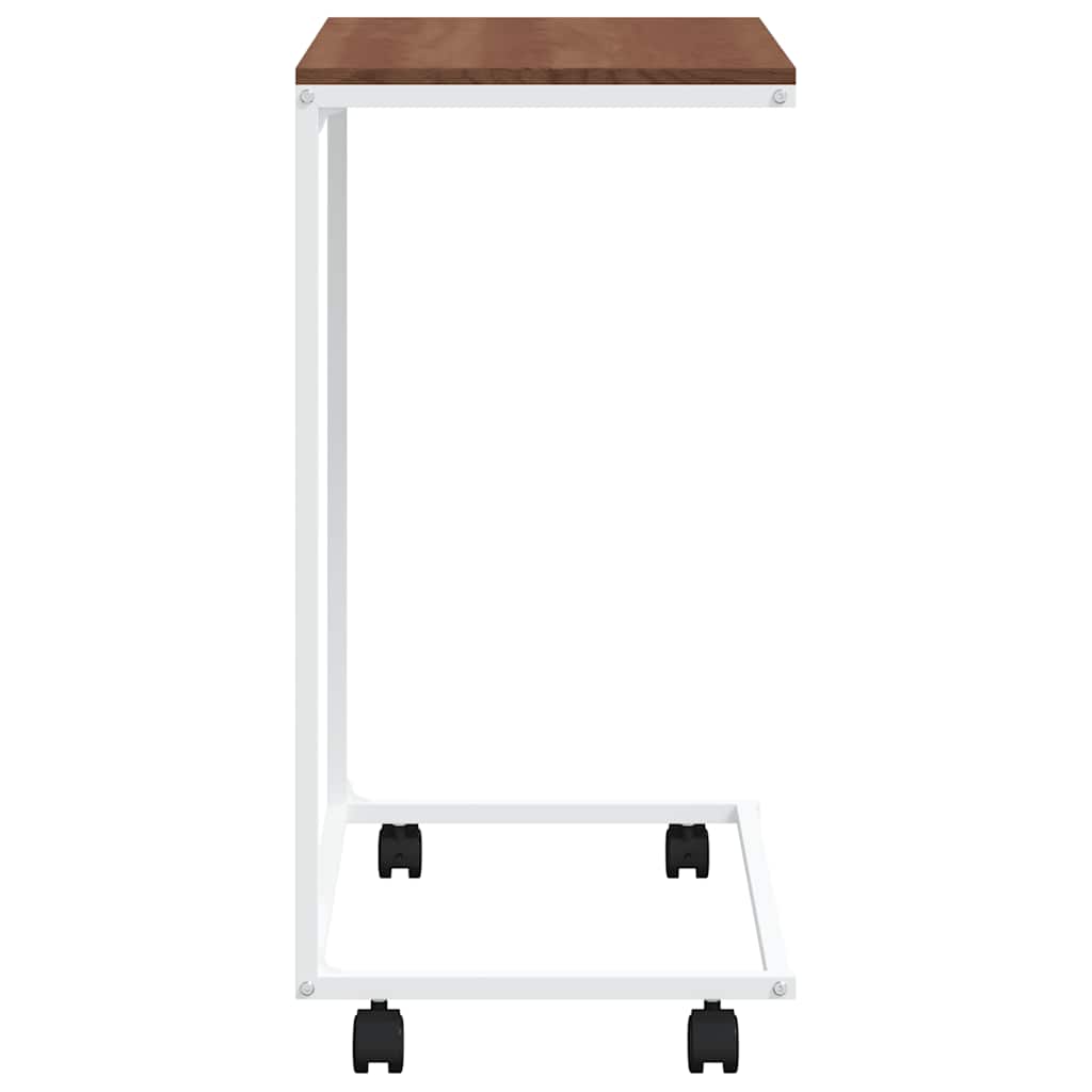 Tavolino con Ruote Bianco 55x35x70 cm in Legno Multistrato | homemem39