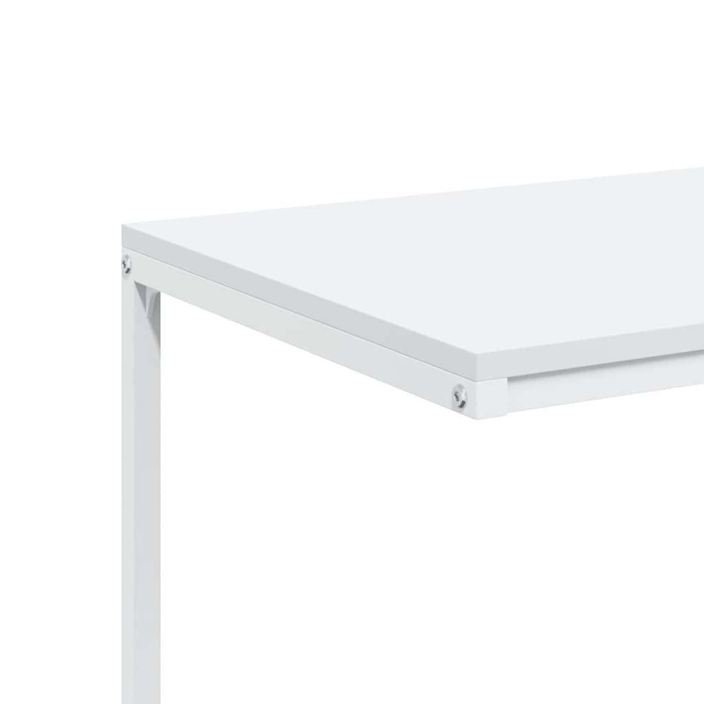 Tavolino con Ruote Bianco 55x35x70 cm in Legno Multistrato | homemem39