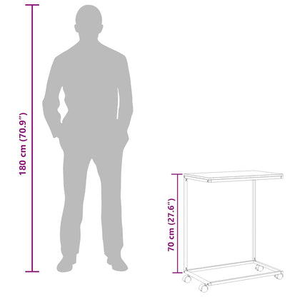 Tavolino con Ruote Bianco 55x35x70 cm in Legno Multistrato | homemem39
