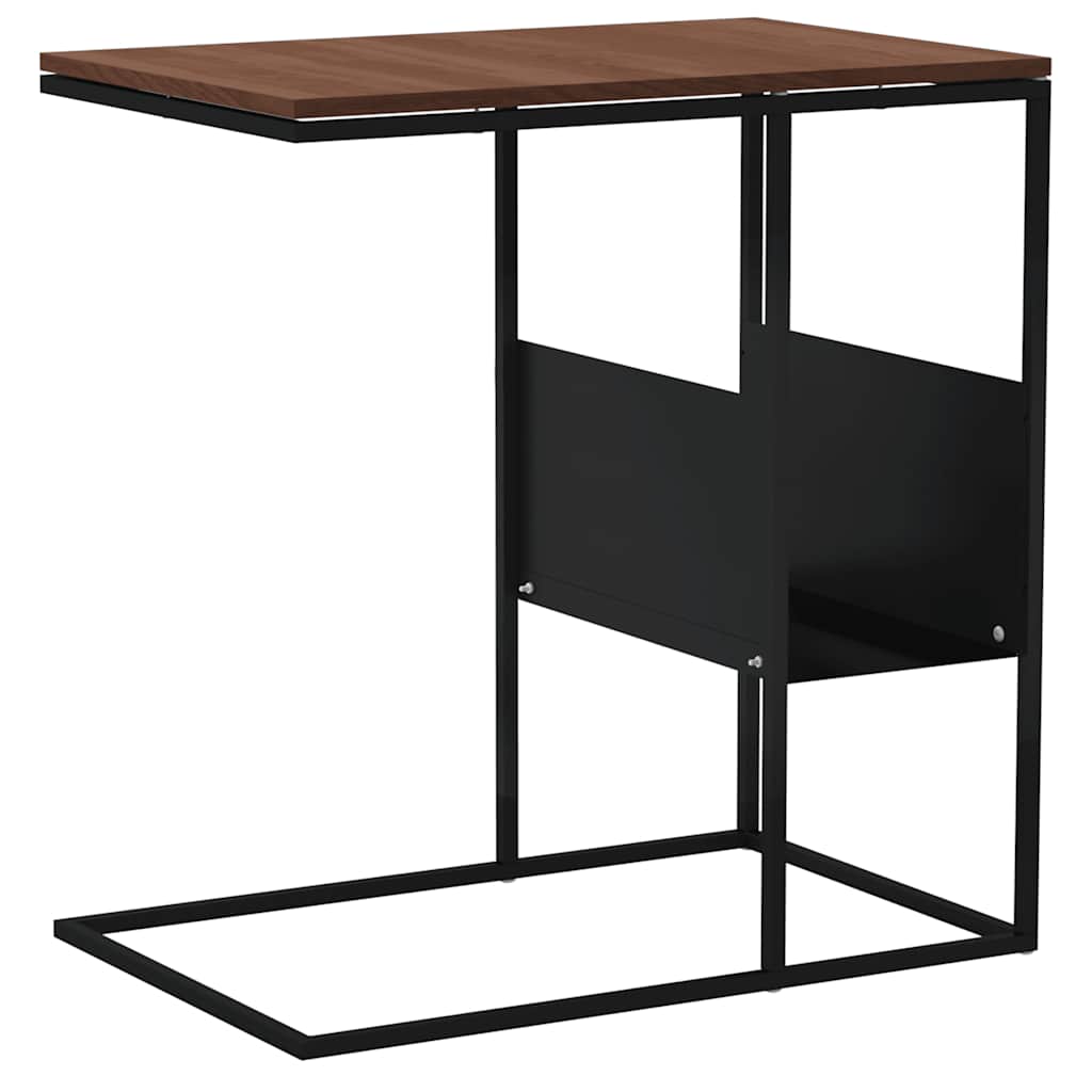 Tavolino Nero 55x36x59,5 cm Legno Multistrato | homemem39