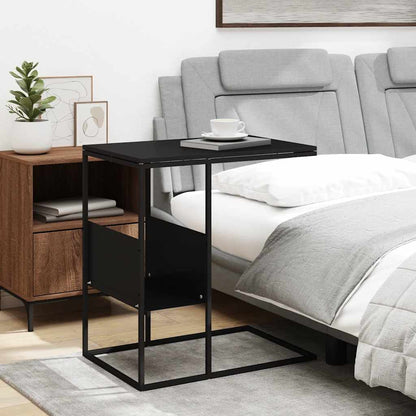 Tavolino Nero 55x36x59,5 cm Legno Multistrato | homemem39