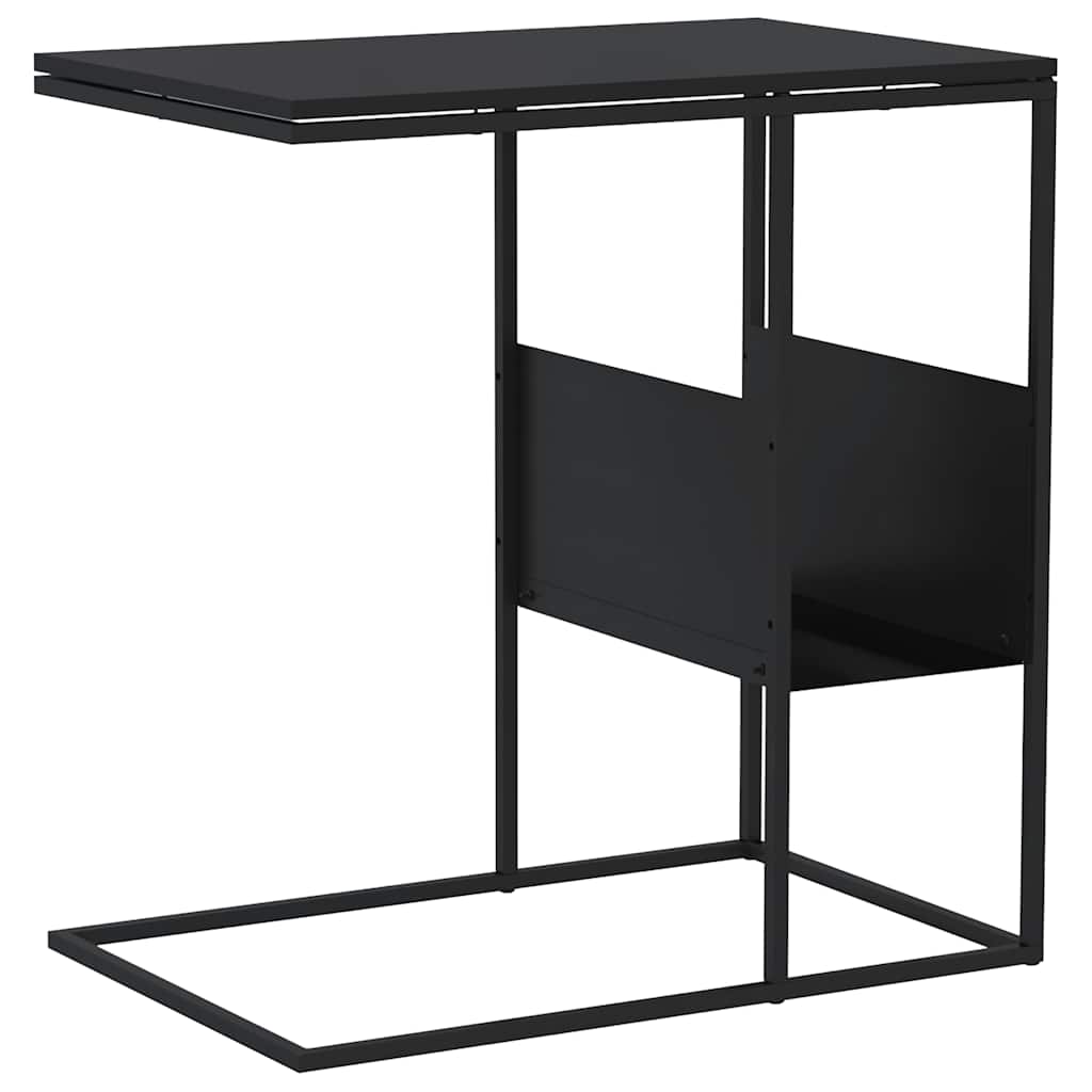 Tavolino Nero 55x36x59,5 cm Legno Multistrato | homemem39