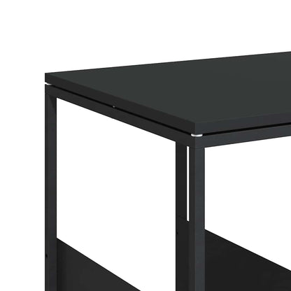Tavolino con Ruote Nero 55x36x63,5 cm in Legno Multistrato | homemem39
