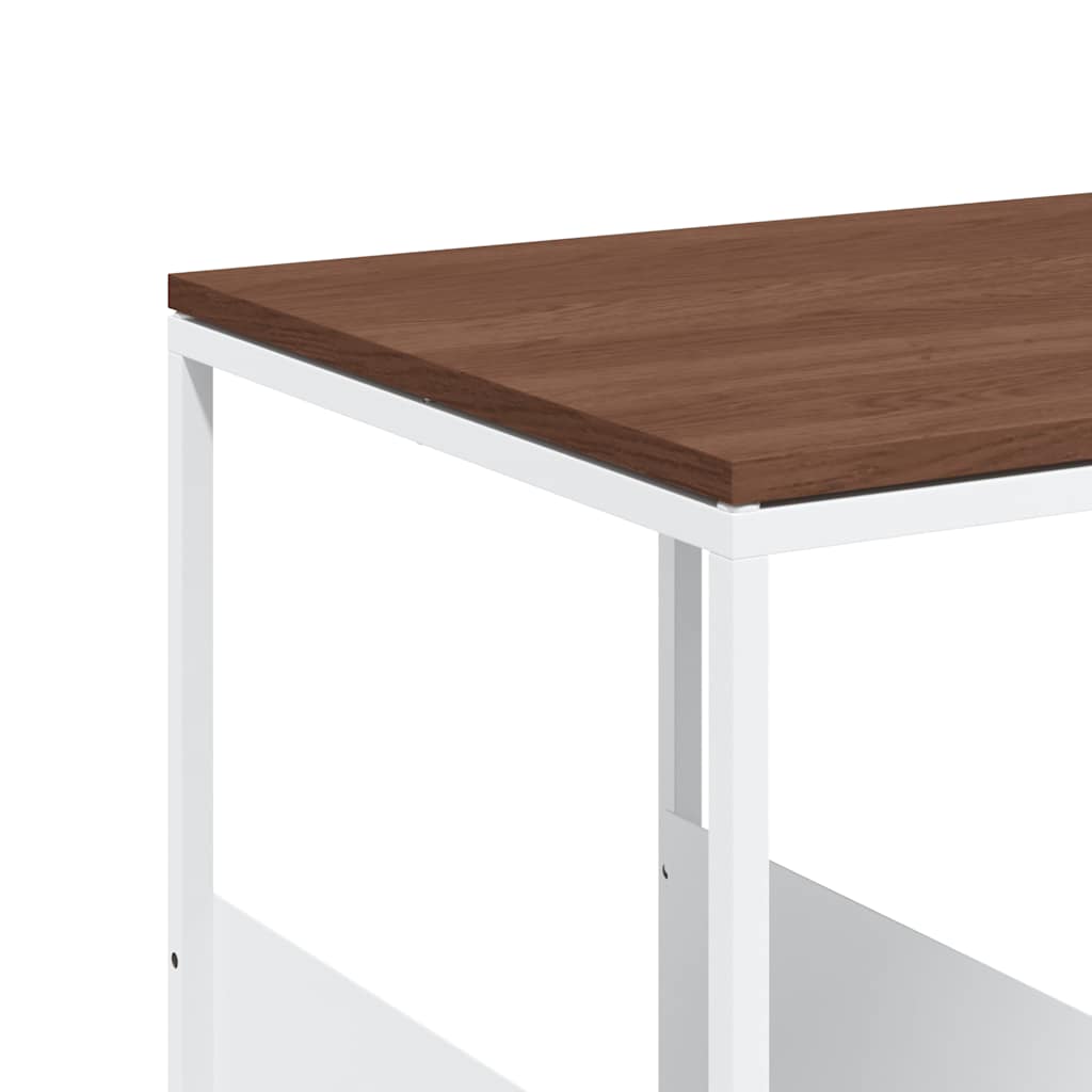 Tavolino con Ruote Bianco 55x36x63,5cm in Legno Multistrato | homemem39