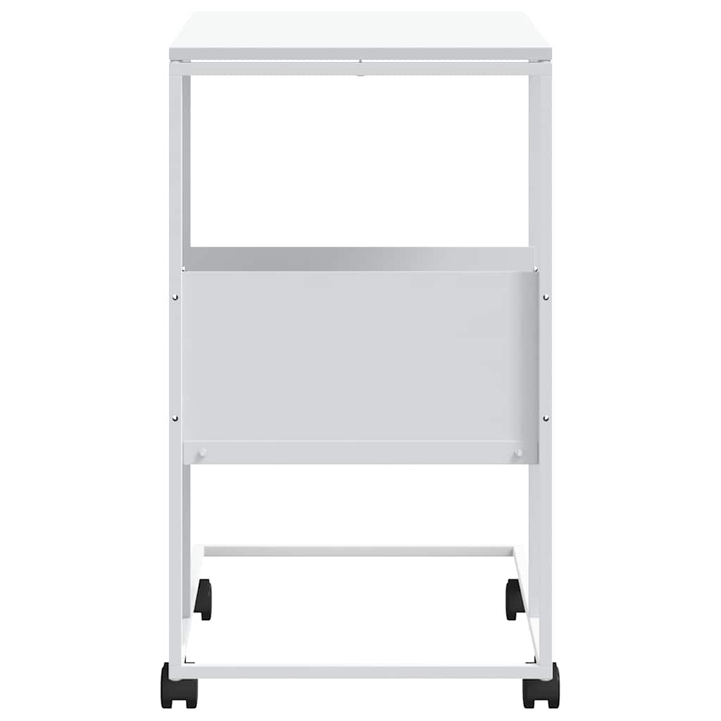 Tavolino con Ruote Bianco 55x36x63,5cm in Legno Multistrato | homemem39