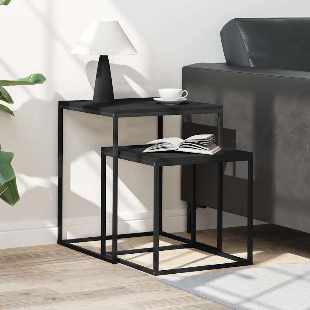 Set di Tavolini 2 pz in Legno Multistrato e Metallo | homemem39