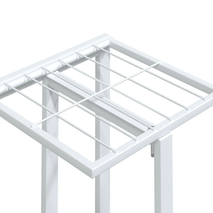 Fioriera a 4 Piani con Ruote 44x23x80 cm Ferro Bianco - homemem39