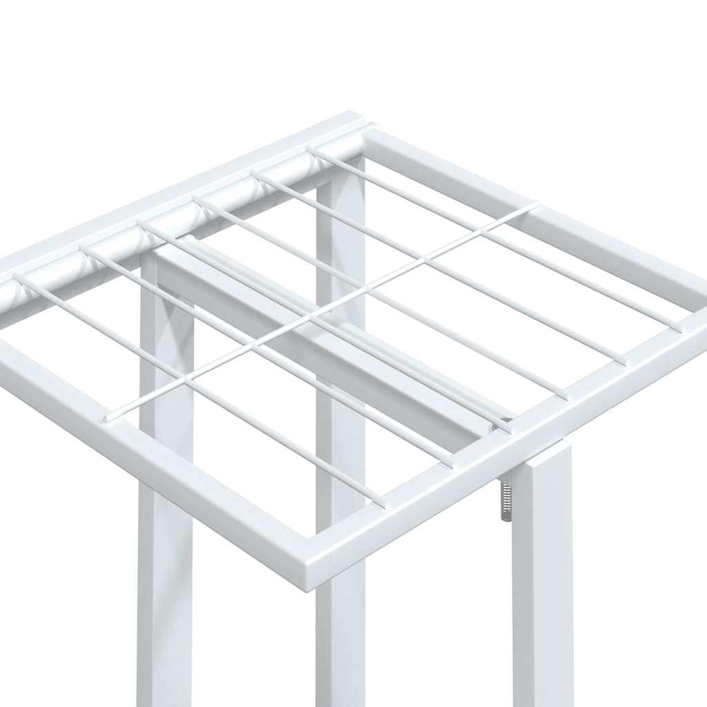 Fioriera a 5 Piani con Ruote 44x23x100 cm Ferro Bianco