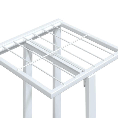 Fioriera a 5 Piani con Ruote 44x23x100 cm Ferro Bianco