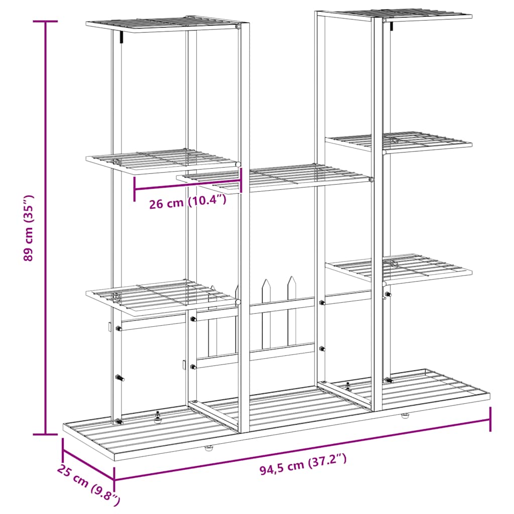 Flower holder 94.5x25x89 cm White Iron