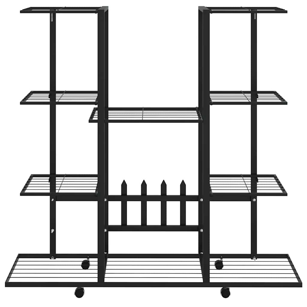 Portafiori con Ruote 94,5x24,5x91,5 cm Ferro Nero - homemem39