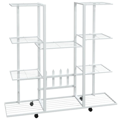 Portafiori con Ruote 94,5x24,5x91,5 cm Ferro Bianco - homemem39