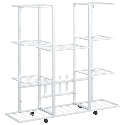 Portafiori con Ruote 94,5x24,5x91,5 cm Ferro Bianco