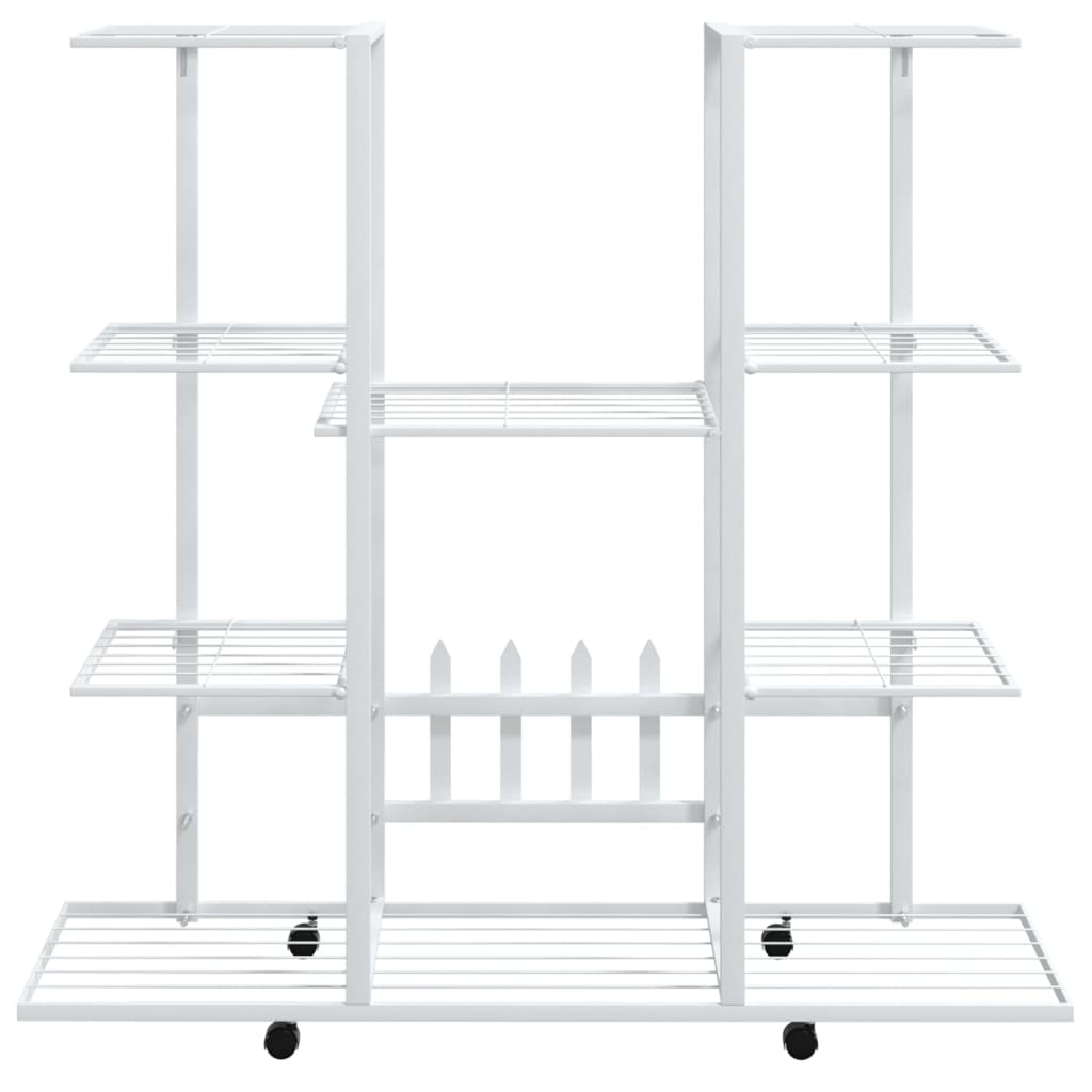 Portafiori con Ruote 94,5x24,5x91,5 cm Ferro Bianco - homemem39