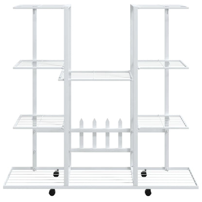 Portafiori con Ruote 94,5x24,5x91,5 cm Ferro Bianco - homemem39