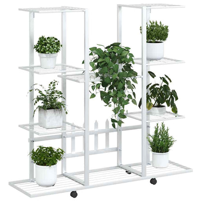 Portafiori con Ruote 94,5x24,5x91,5 cm Ferro Bianco