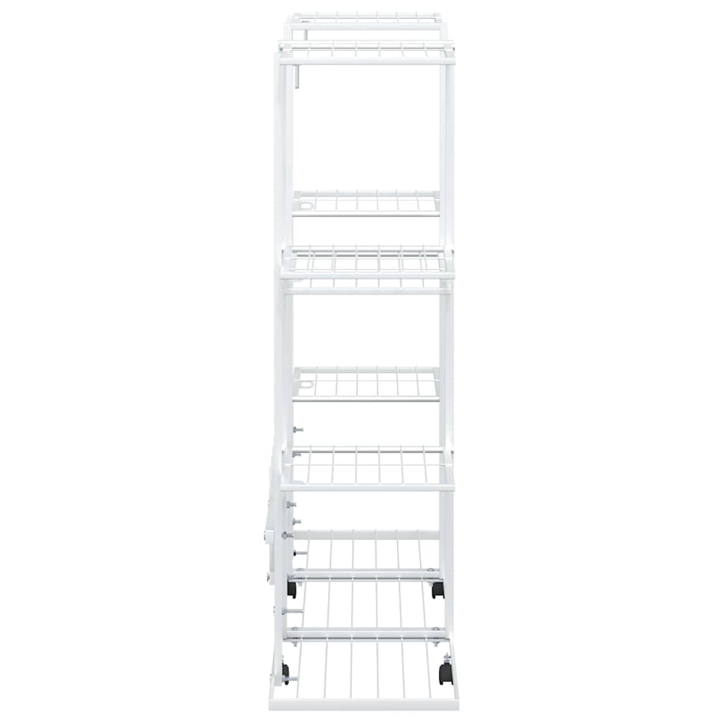 Portafiori con Ruote 94,5x24,5x91,5 cm Ferro Bianco