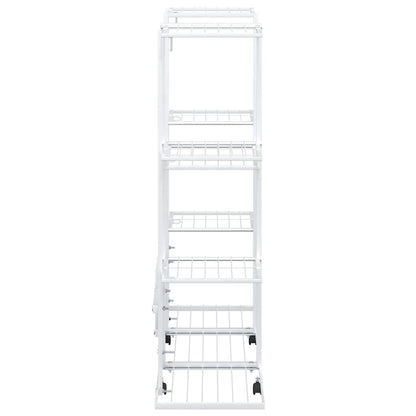Portafiori con Ruote 94,5x24,5x91,5 cm Ferro Bianco