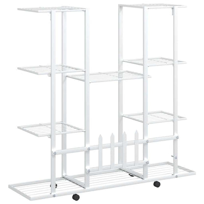 Portafiori con Ruote 94,5x24,5x91,5 cm Ferro Bianco