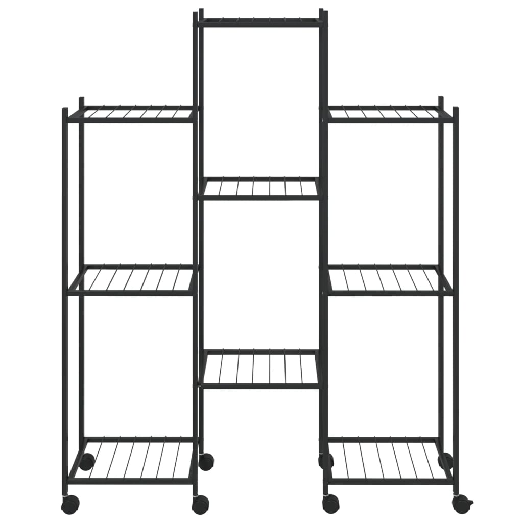 Portafiori con Ruote 83x25x103,5 cm Ferro Nero - homemem39
