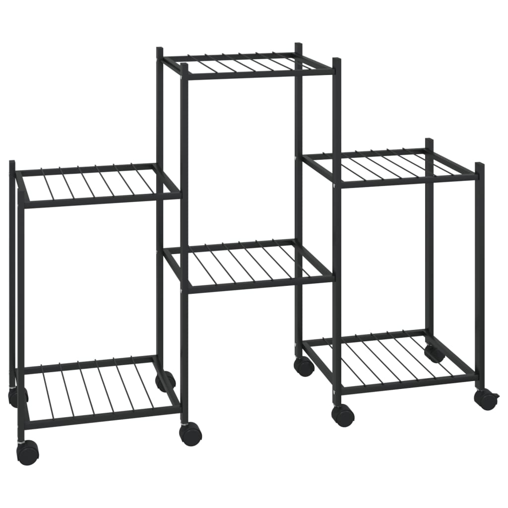 Portafiori con Ruote 83x25x63,5 cm Ferro Nero - homemem39