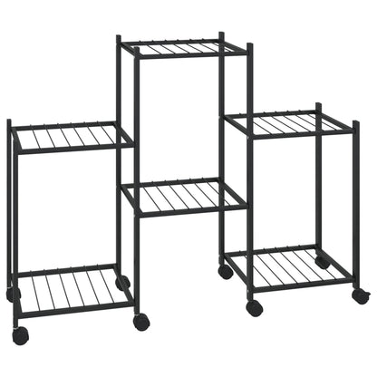 Portafiori con Ruote 83x25x63,5 cm Ferro Nero - homemem39