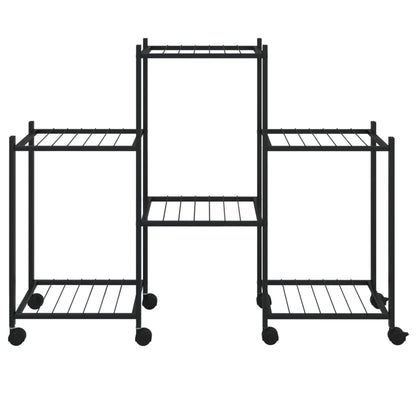 Portafiori con Ruote 83x25x63,5 cm Ferro Nero - homemem39