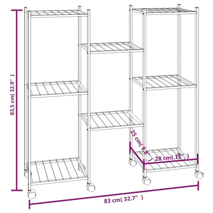 Portafiori con Ruote 83x25x83,5 cm Ferro Nero