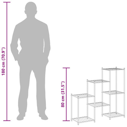 Flower holder 83x25x80 cm Black in Iron