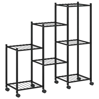Portafiori con Ruote 83x25x83,5 cm Ferro Nero