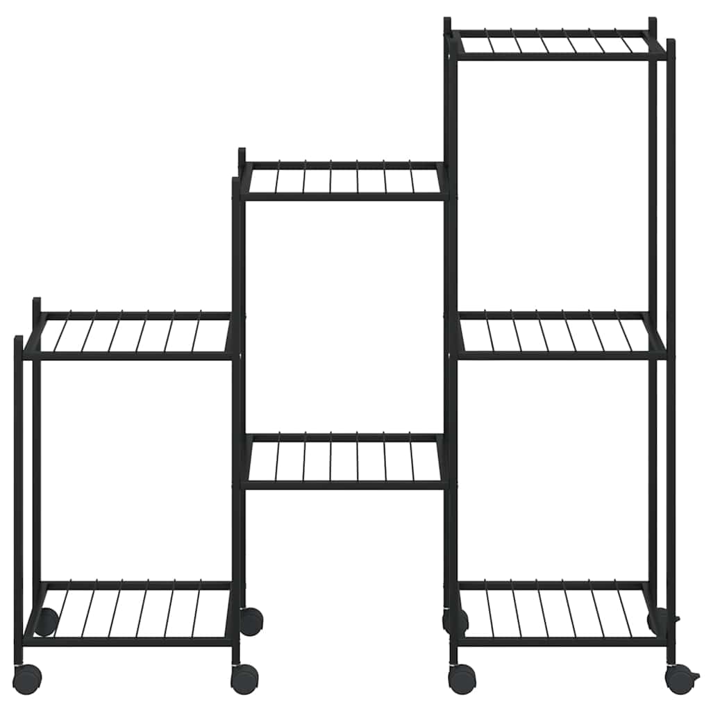 Portafiori con Ruote 83x25x83,5 cm Ferro Nero
