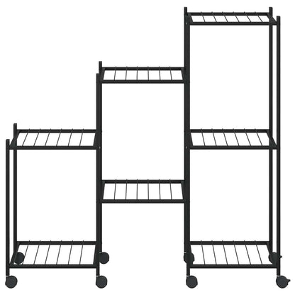 Portafiori con Ruote 83x25x83,5 cm Ferro Nero
