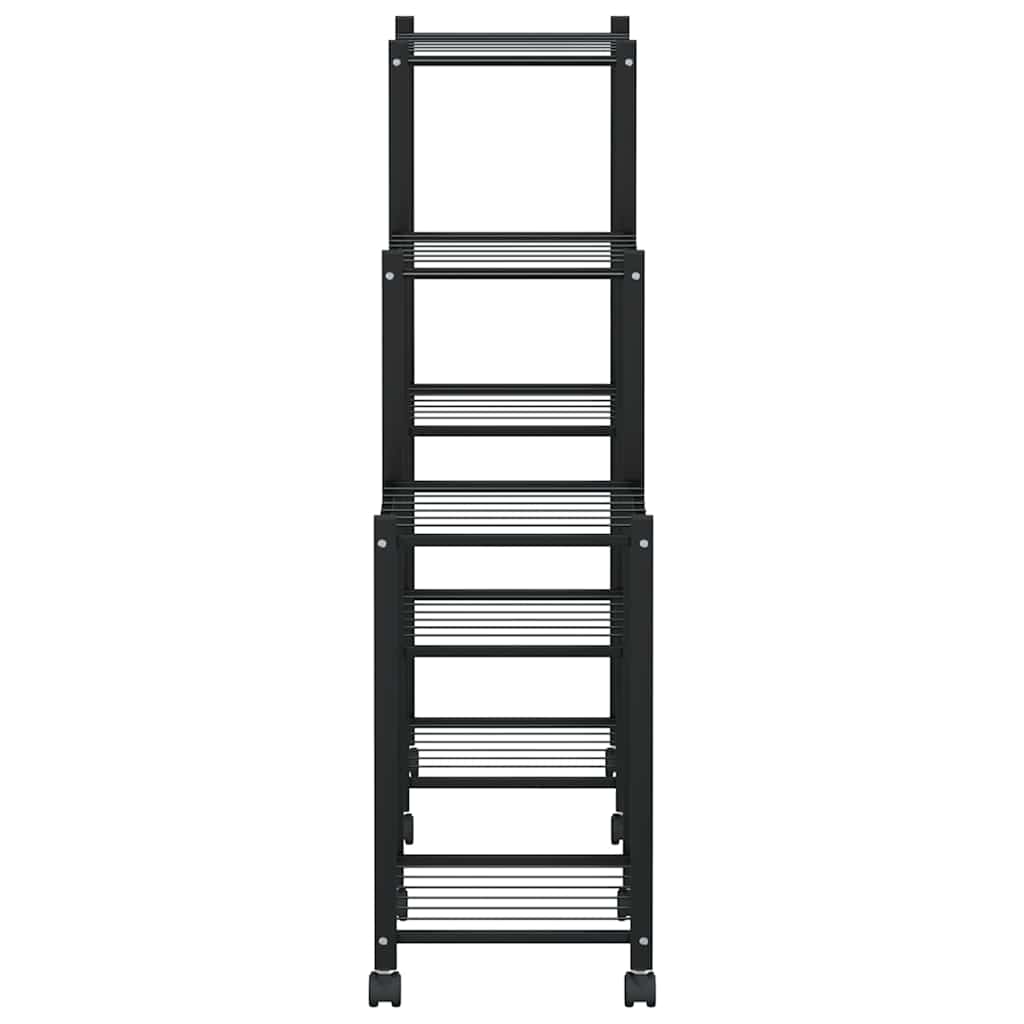 Portafiori con Ruote 83x25x83,5 cm Ferro Nero