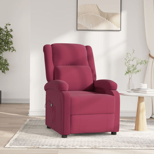 Poltrona Elettrica Reclinabile Rosso Vino in Tessuto | homemem39