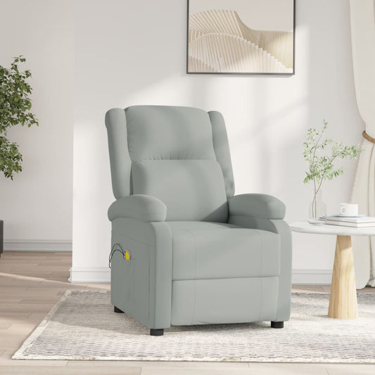 Poltrona Massaggiante Elettrica Grigio Chiaro in Velluto | homemem39