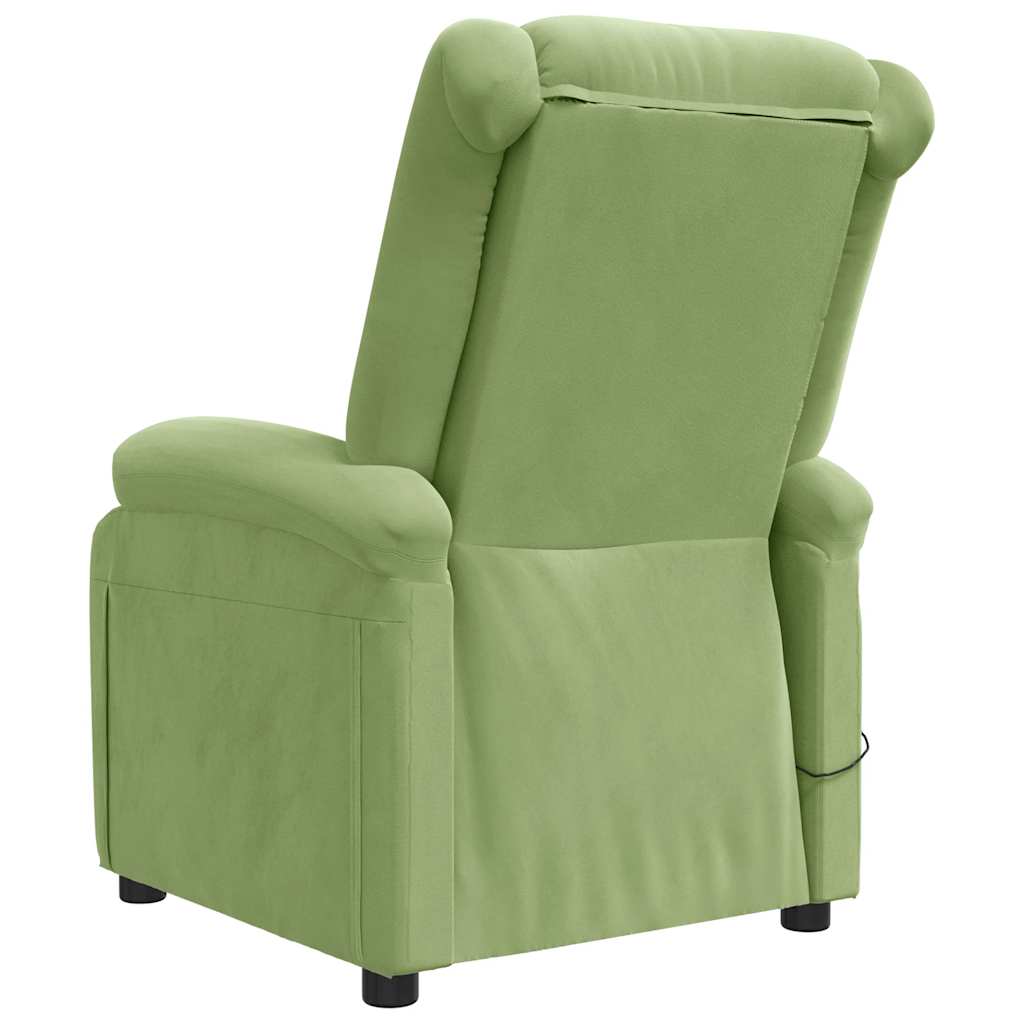 Poltrona Massaggiante Elettrica Verde Chiaro in Velluto | homemem39