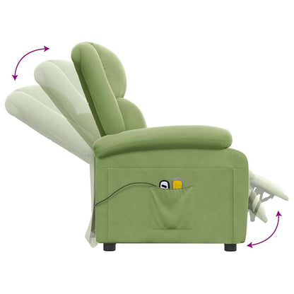 Poltrona Massaggiante Elettrica Verde Chiaro in Velluto | homemem39