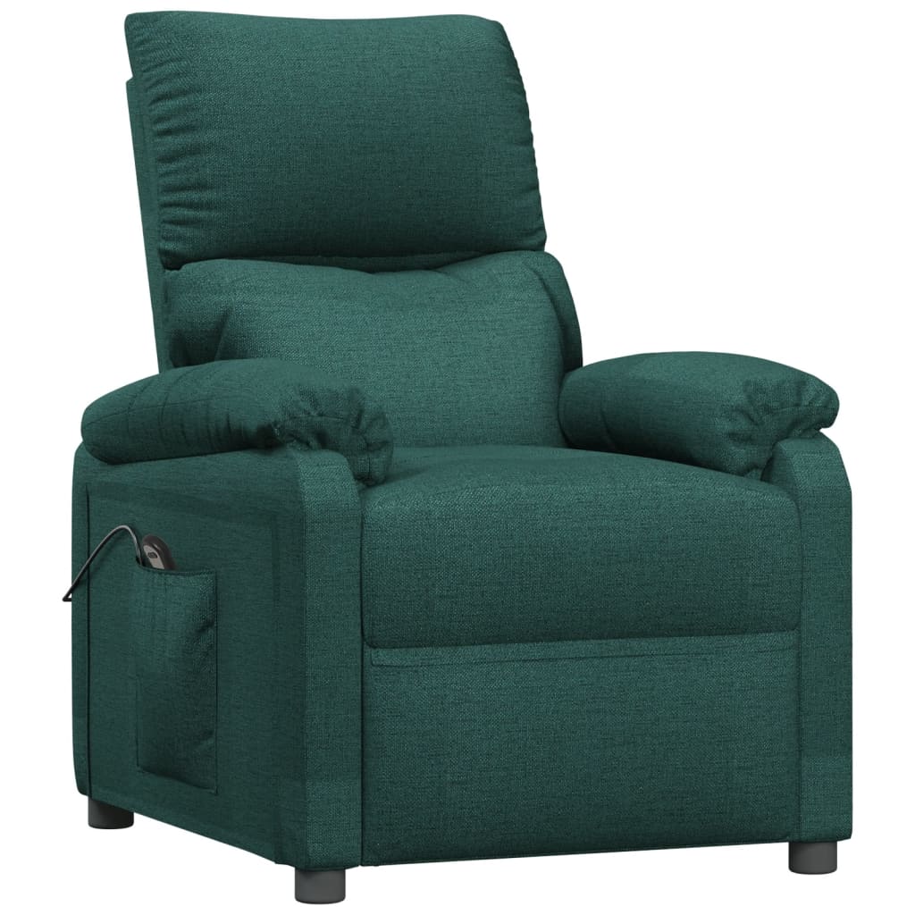 Poltrona Elettrica Reclinabile Verde Scuro in Tessuto | homemem39