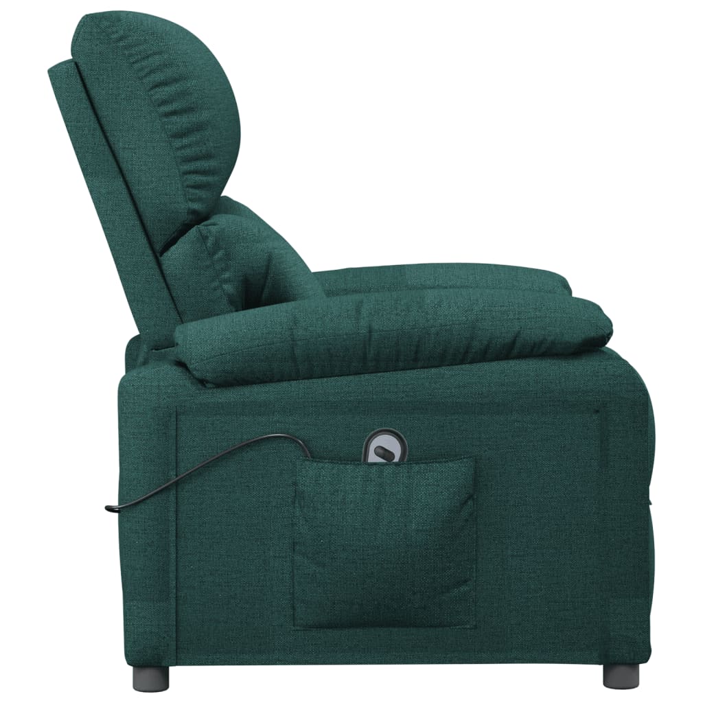 Poltrona Elettrica Reclinabile Verde Scuro in Tessuto | homemem39