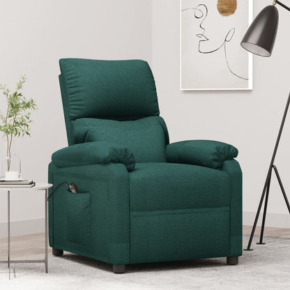Poltrona Elettrica Reclinabile Verde Scuro in Tessuto | homemem39