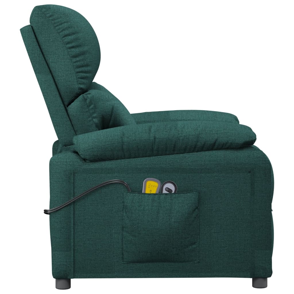 Poltrona Massaggiante Elettrica Verde Scuro in Tessuto | homemem39