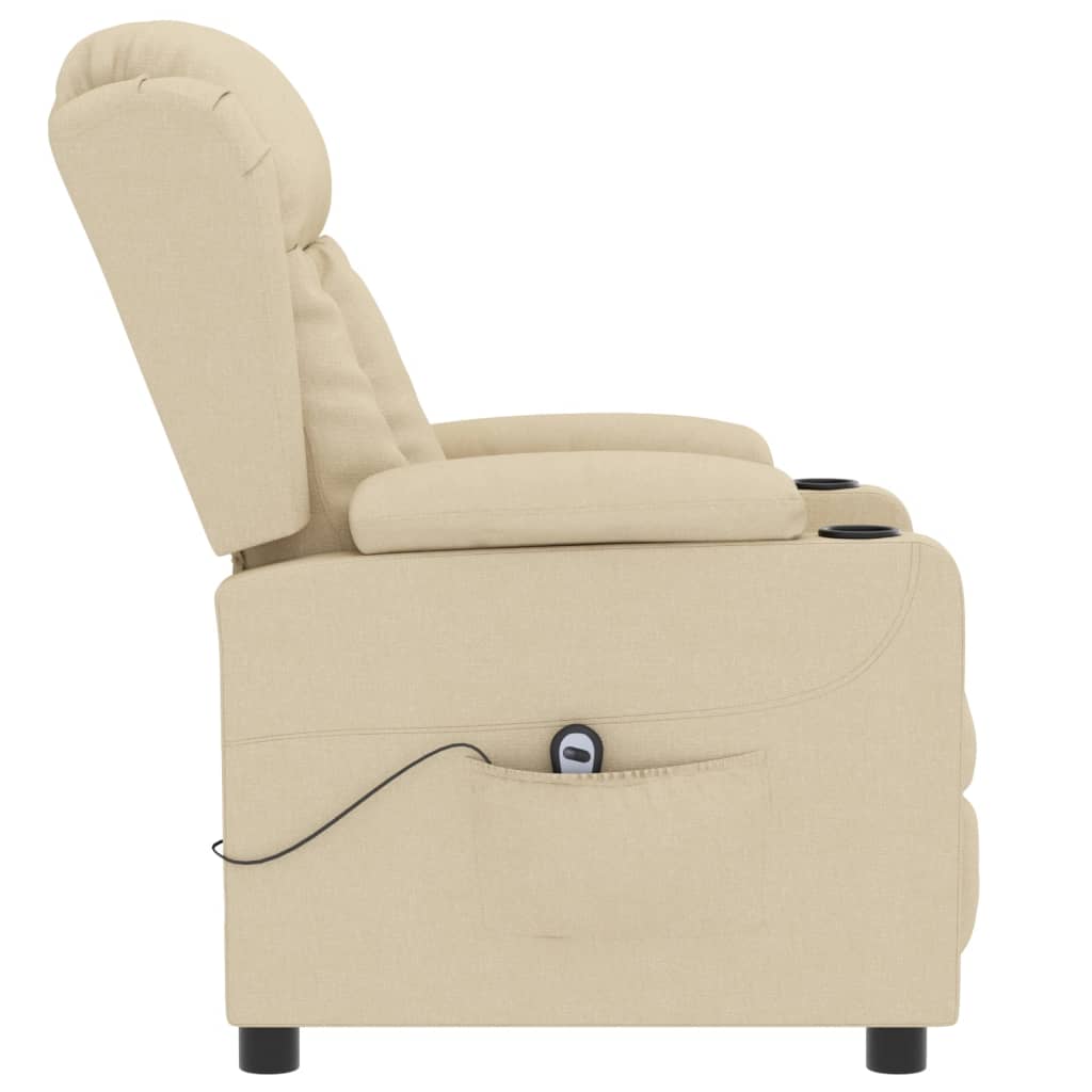 Poltrona Elettrica Reclinabile Crema in Tessuto | homemem39