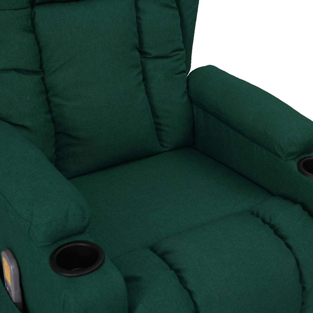 Poltrona Massaggiante Elettrica Verde Scuro in Tessuto | homemem39
