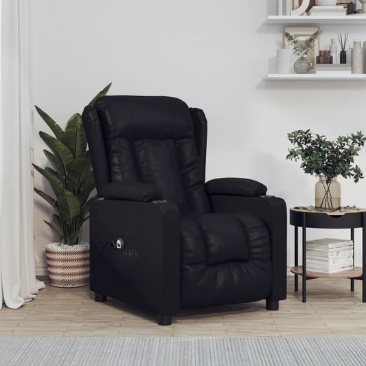 Poltrona Reclinabile Elettrica Nera in Similpelle | homemem39