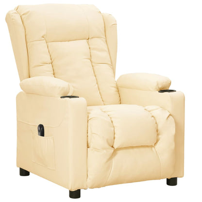 Poltrona Reclinabile Elettrica Crema in Similpelle