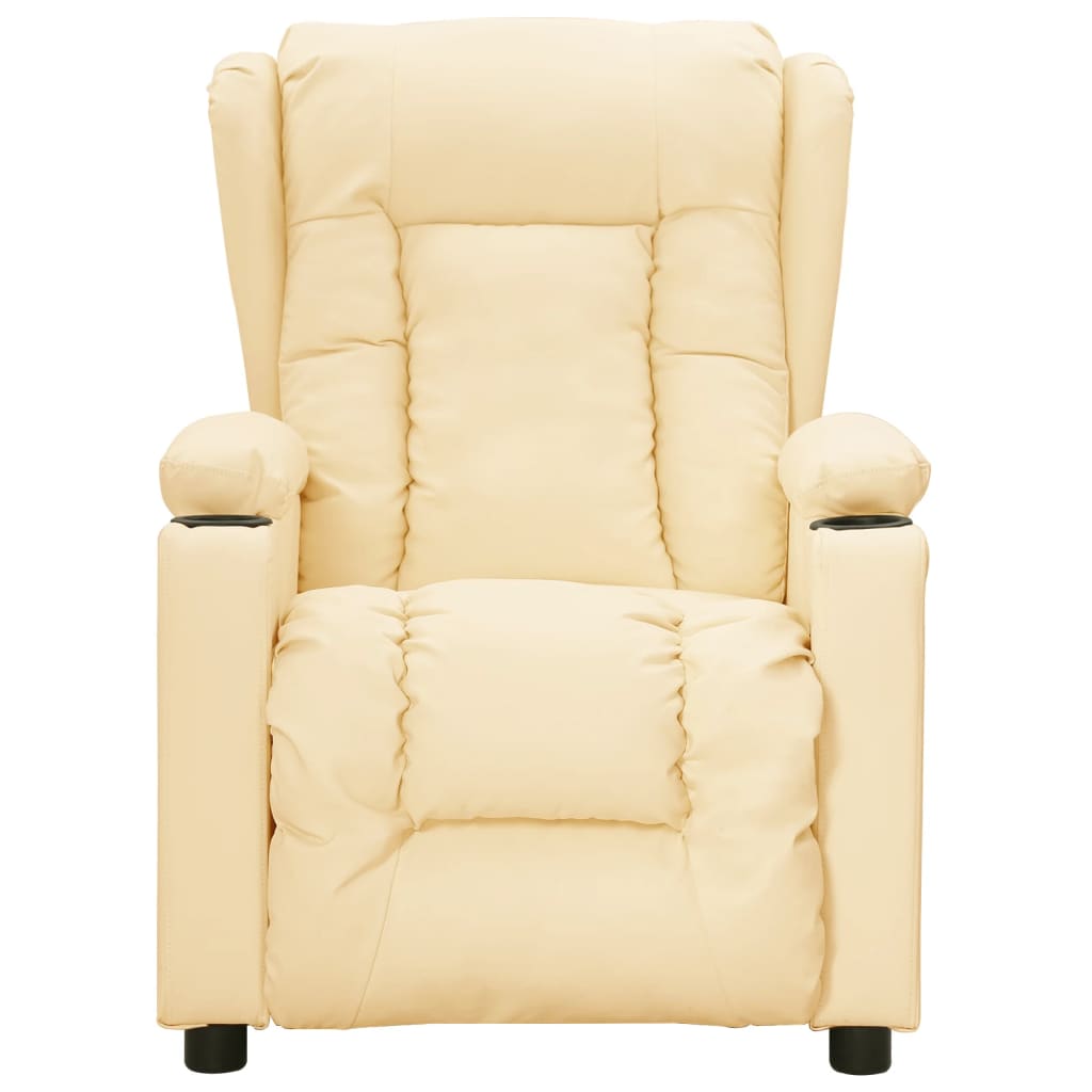 Poltrona Reclinabile Elettrica Crema in Similpelle