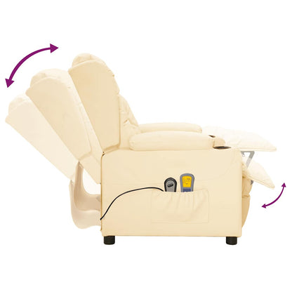 Poltrona Massaggiante Elettrica Crema Similpelle | homemem39