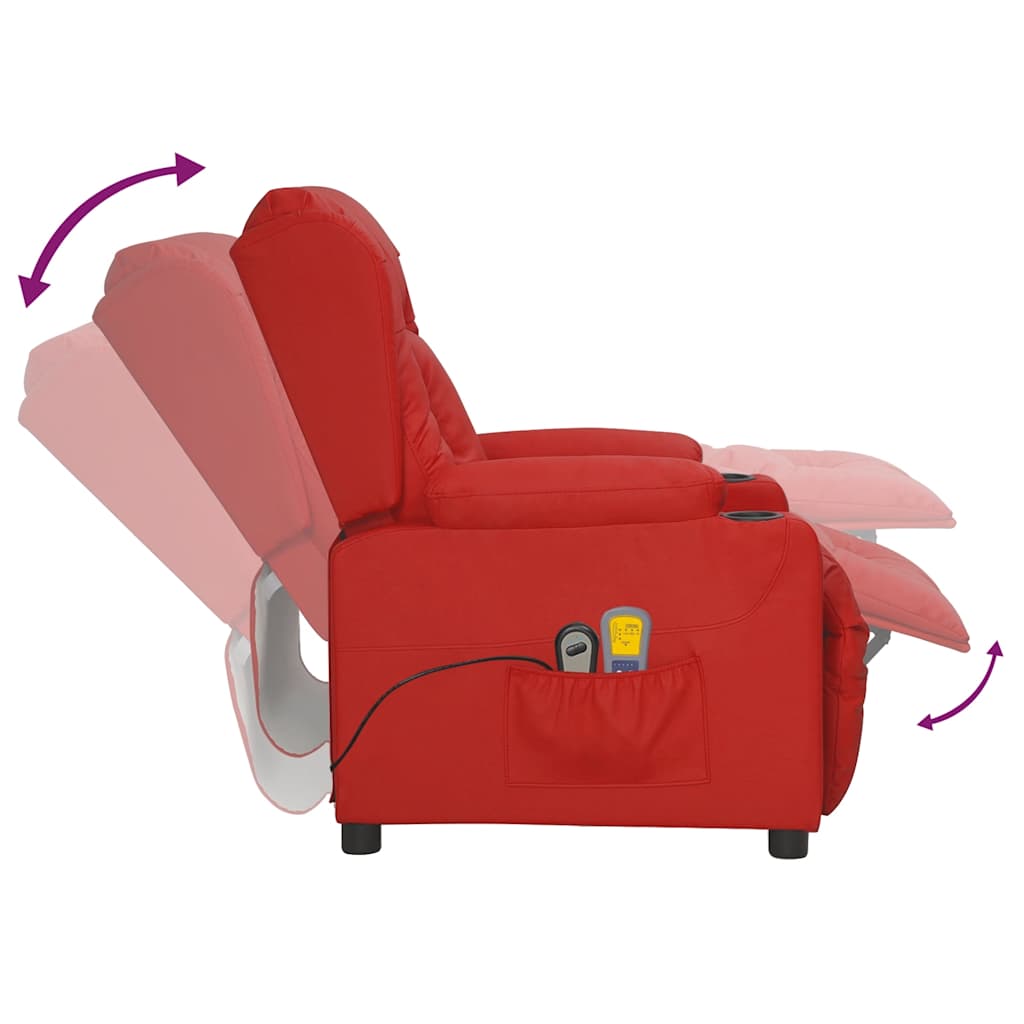 Poltrona Massaggio Elettrica Rosso Vino Similpelle | homemem39