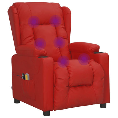 Poltrona Massaggio Elettrica Rosso Vino Similpelle | homemem39